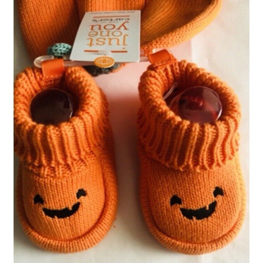 ⚡️Carter's Baby Halloween Pumpkin Hat & Booties Set - One Size Baby